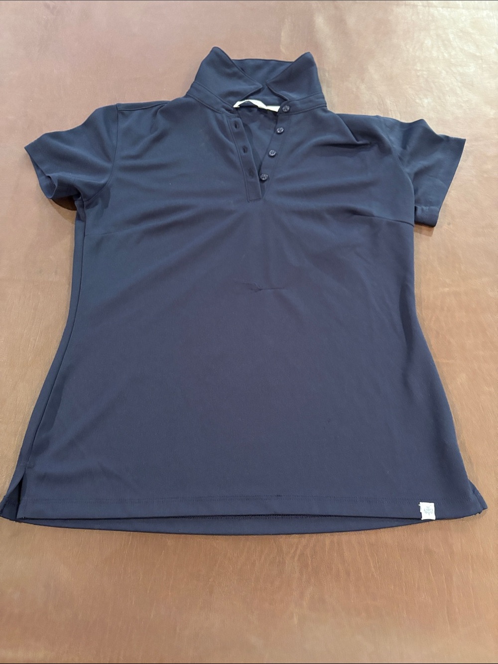 Lady Hogan Navy Short-Sleeve Golf Polo Top